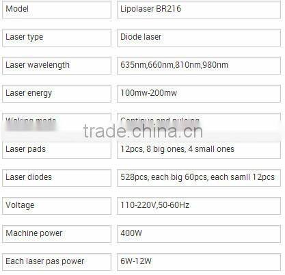 Lipolaser shaping machine / 528 diodes laser / best 4D laser BR216