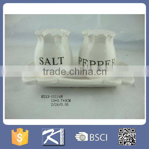 Ceramic Stoneware Kitchenware Salt and Pepper Holder