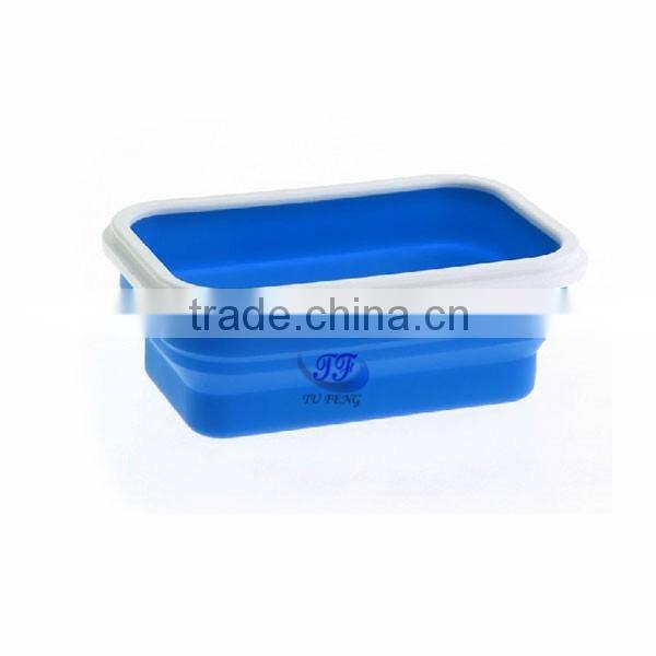 3 compartments silicone lunch box for school children