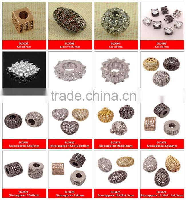 BJ4704 Crystal pave beads, pave crystal disco ball beads, micro setting jewelry