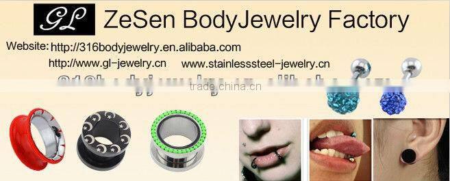 TP01533 surgical steel black anodized skull ear flesh tunnel