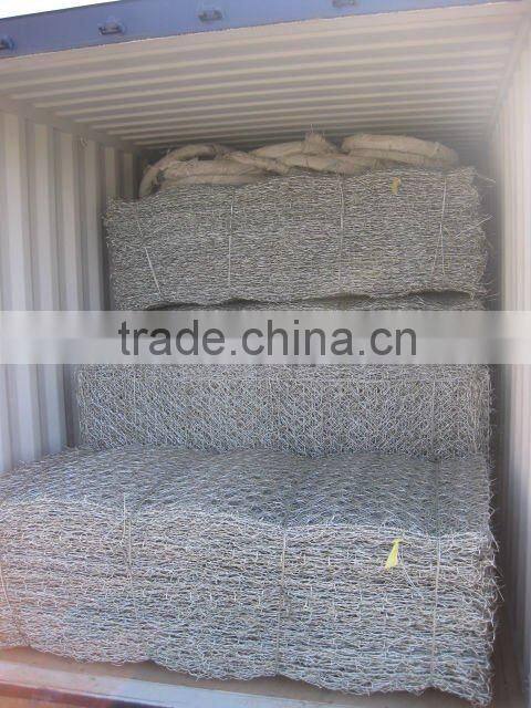 wire cages rock wall