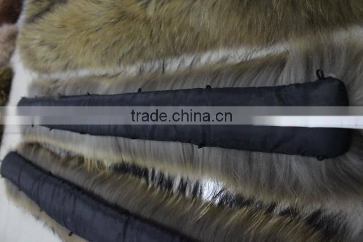 Wholesale natural Raccoon Fur Collar Coat Detachable /Scarf 80cm*17cm