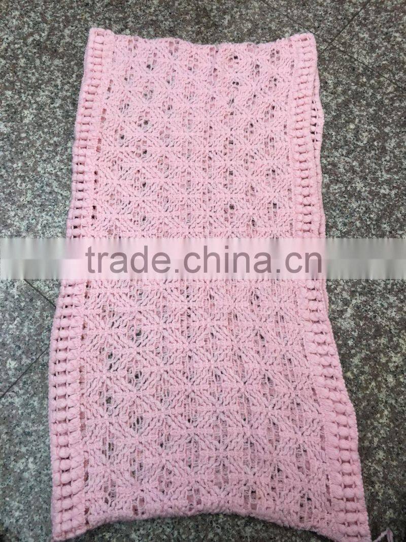 Stock Item fashional pink crochet knit loop scarf comfortable neck warmer for girls