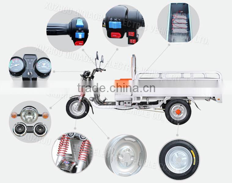 Strong loading cargo delivery electric tricycle with cabin