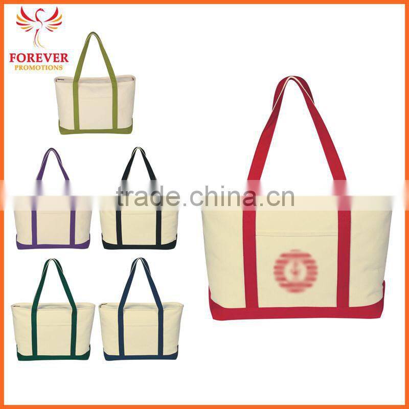 24" W x 14" H Large Heavy Cotton Canvas Boat Tote Bag Wholeslae