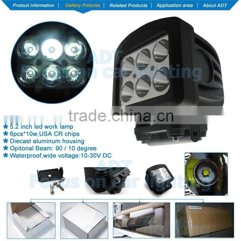 5.2 inch 60w high power c ree led work lamp offroad SUV ATV driving lamp