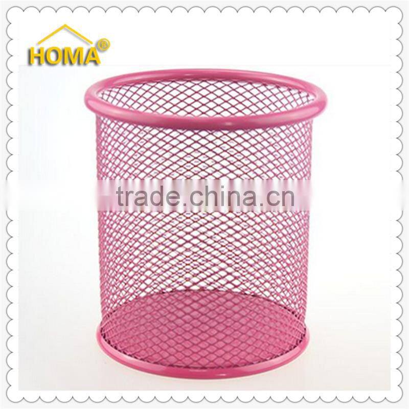 Cylinder shape mesh metal pen holder
