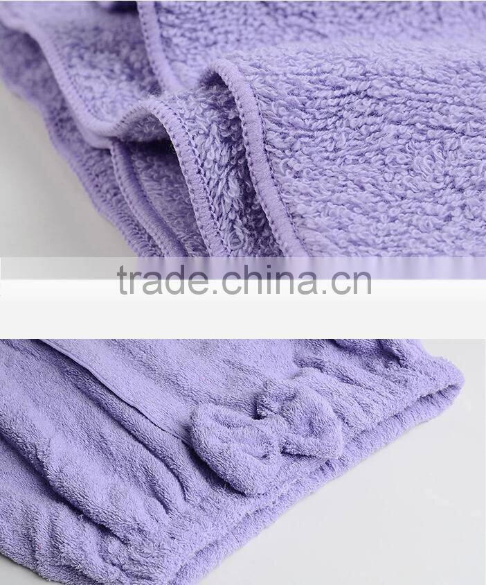 Cotton terry material girl towel dress with bowknot terry cloth girl towel skirt
