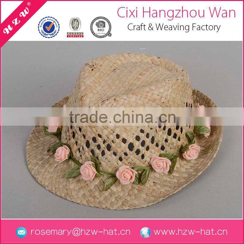 wholesale china merchandise fashion summer hat with lace and flower