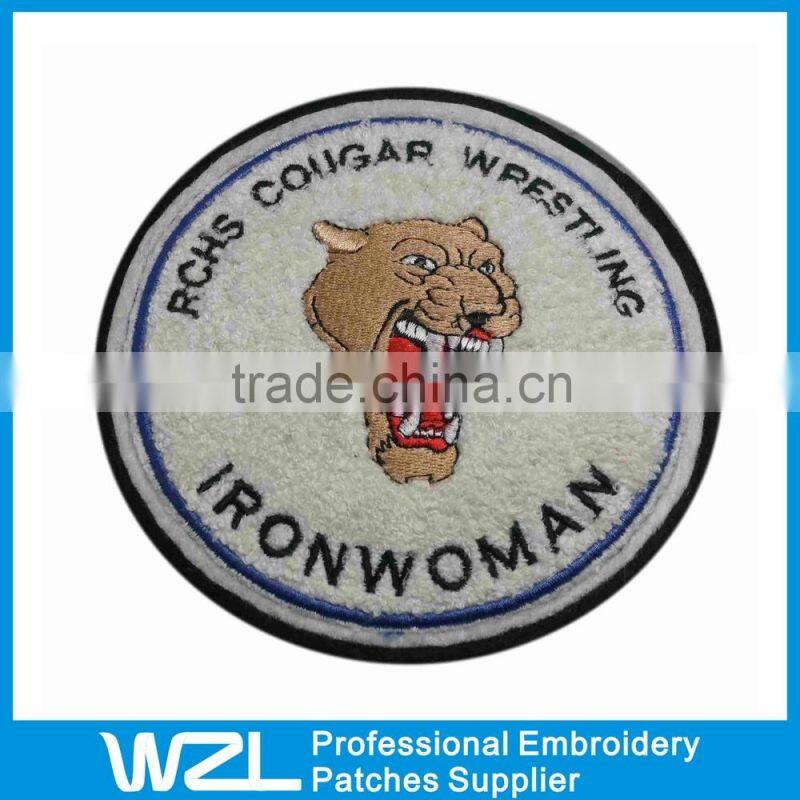 Cheap Custom Tiger Pattern Embroidery Chenille Patches