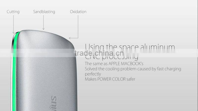 Intelligent Power Bank Space Aluminum Housing, RGB Ambilight Tech, 6000mAh, mobile power bank for all smart phone