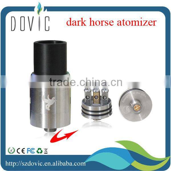 blue/black/brass/copper/stainless dark horse rda clone atomizer with rapid delivery