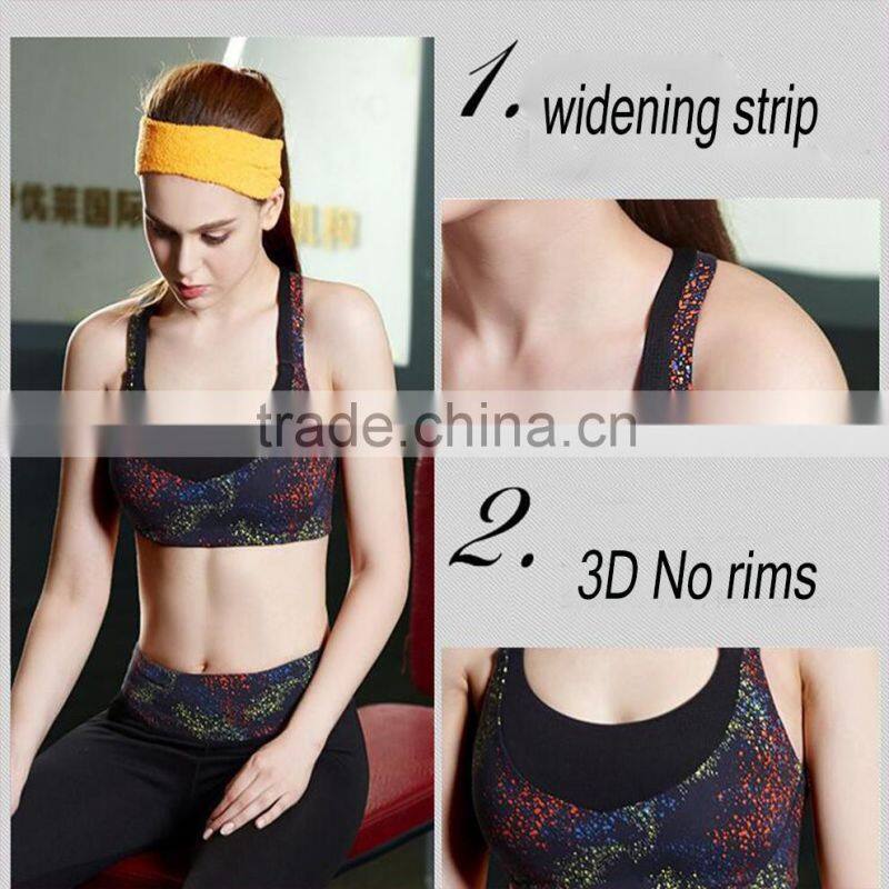 High quality no rim women seamless sport gym bra top