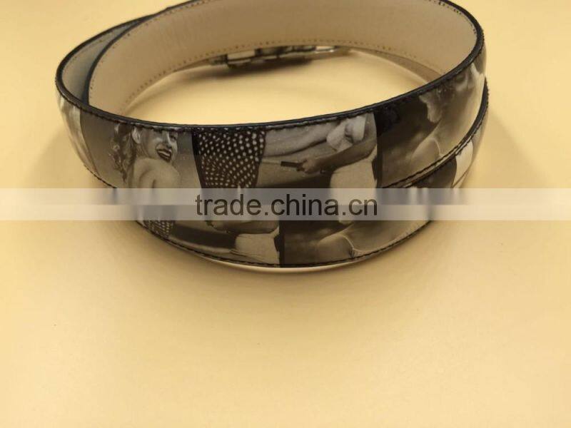 Metal buckle belt crisscross pattern belt for lady