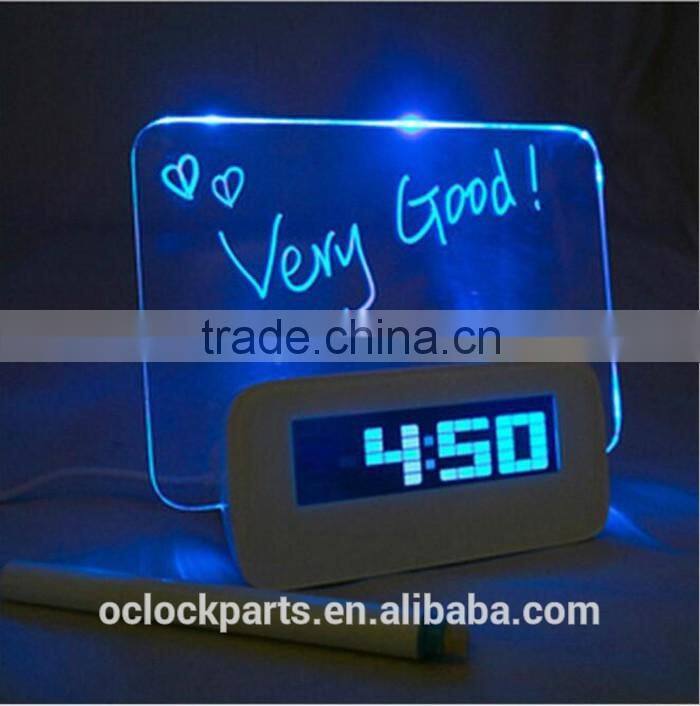 Night light Digital Alarm Clock Blue Light Digital LED Message memo Board
