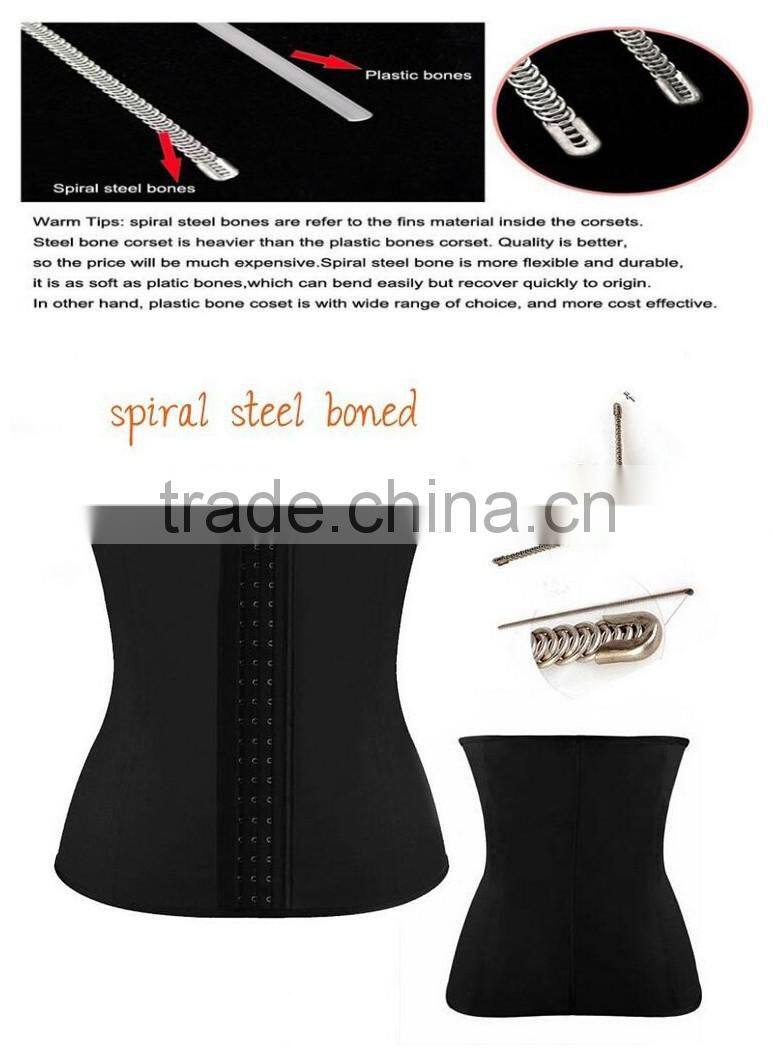 Black Color 3 Layers Tummy Control Women Body Shaper Shapewear Waist Trainer Latex Waist Cinchers