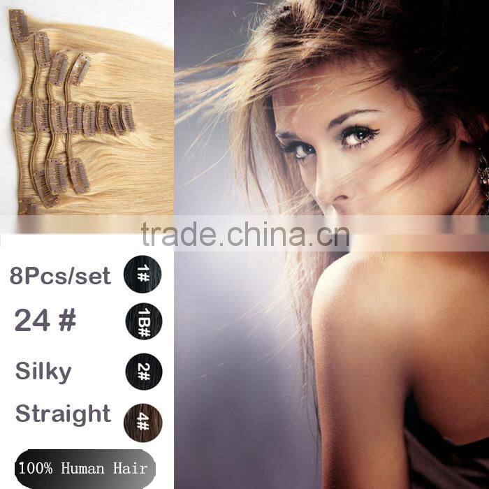 Thickest 160g Remy Clip In Hair Full Head Clip In Hair Extension Human Remy Hair Brazilian Hair With Snap Clips