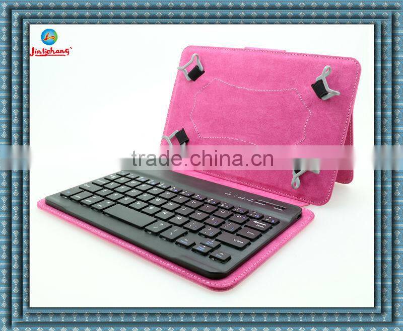 universal bluetooth keyboard leather case for 7-8 inch tablet