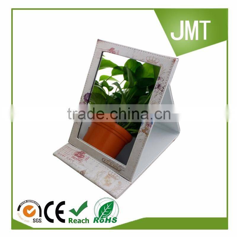 2016 wholesale custom picture printing PU table makeup mirror