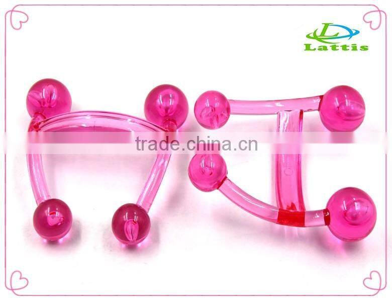 Plastic hand held body massager with spa head massage