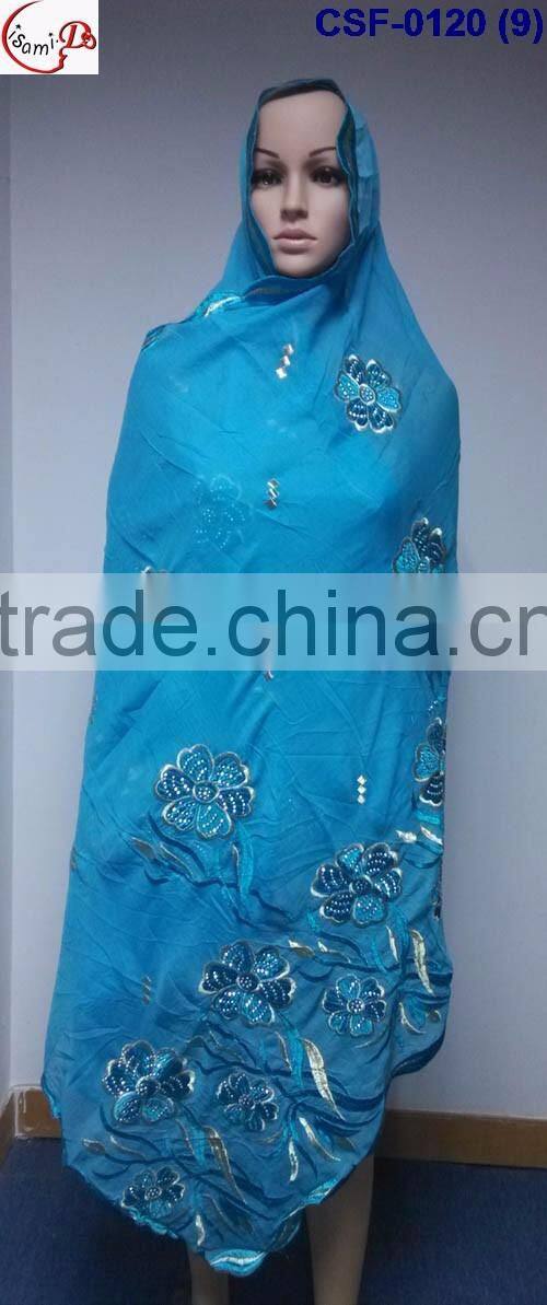 CSF-0120(8) 2016 hot sale Muslim scarf, embroidery scarves, shawls, wrap and pashmina