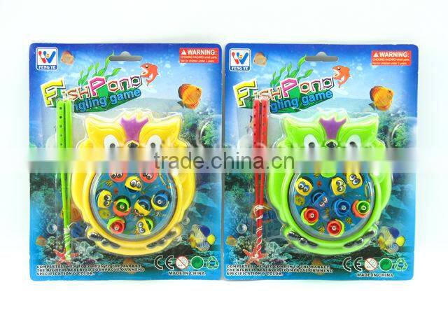 2 colors wind up plastic toy fishing game