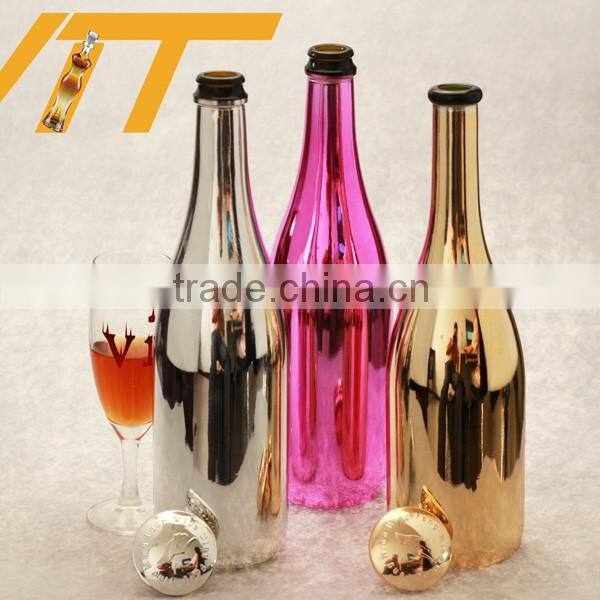 Professional custom made 750ml champagne bottles colour glass bottles and bottle manufacturer
