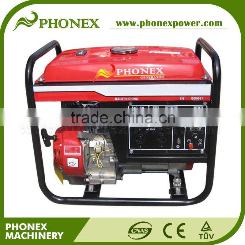 China PHONEX Portable Generators 2.5kW 6.5hp 2500W 2.5kVA Petrol Generator with Pull Start