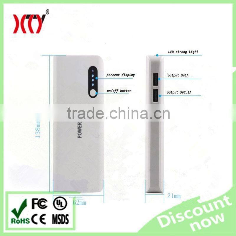 5V2.1A dual USB output 11000mAh power bank good shape design