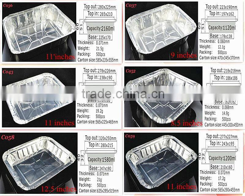 Zhongbo Disposable party aluminum foil pan 3000ml