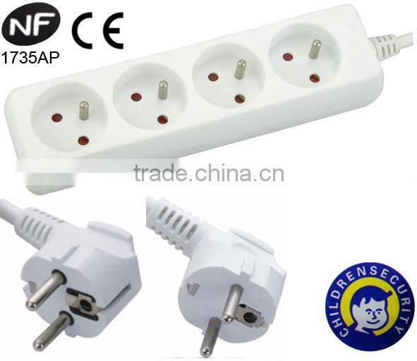 250V French Socket 4 outlets with CE NF approved