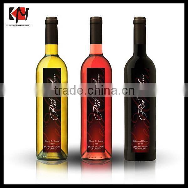 Red Foil Stamping Wine Bottle Label Sticker For Battle Beverage