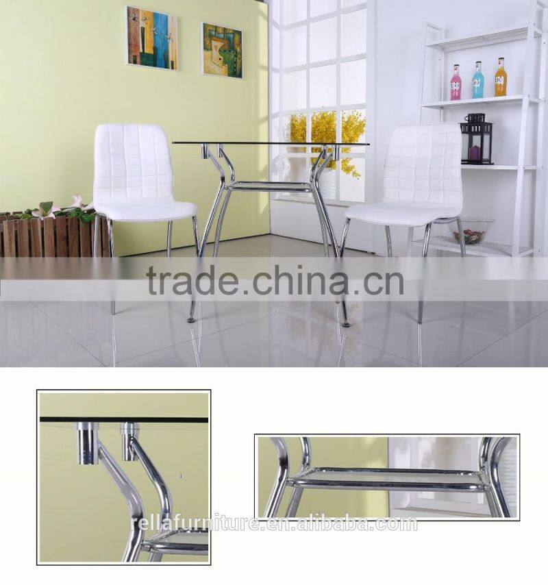 Glass Dining Table With Chromed Legs Dining Room Furniture