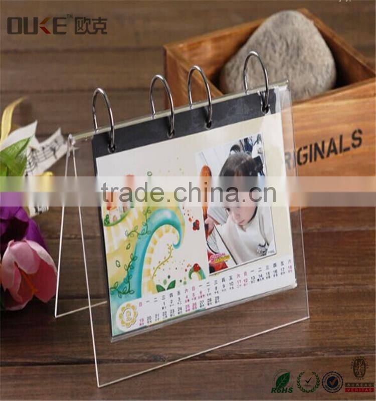 modern design transparent acrylic desk calendar stand