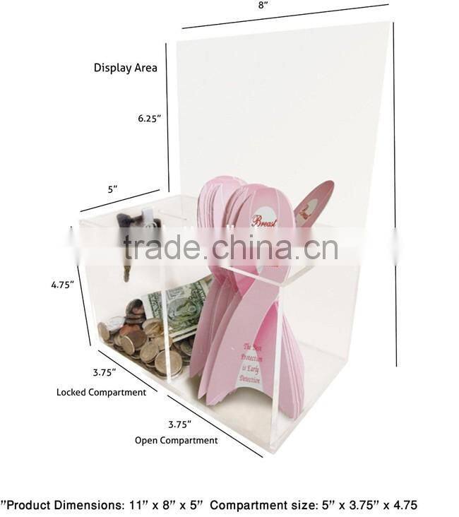 wholesale acrylic donation collection boxes