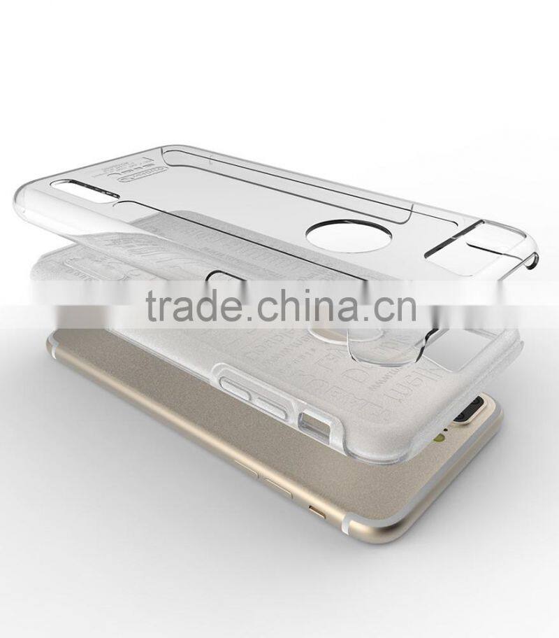 2016 Mobile Phone case Double Layer transparent PC case for Apple iPhone 7 Plus(5.5")