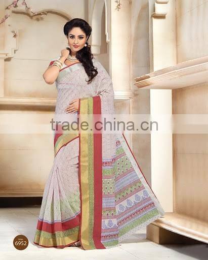 Rust Cotton Silk Saree