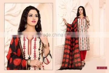Sprightly Maroon Cotton Churidar Suit/fashion Churidar Suit online