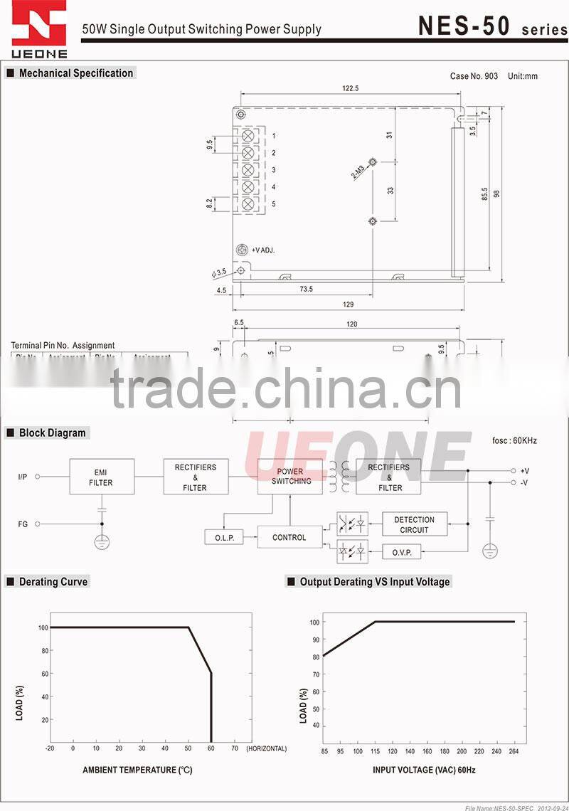 Hot sale 50w 48v switching power supply