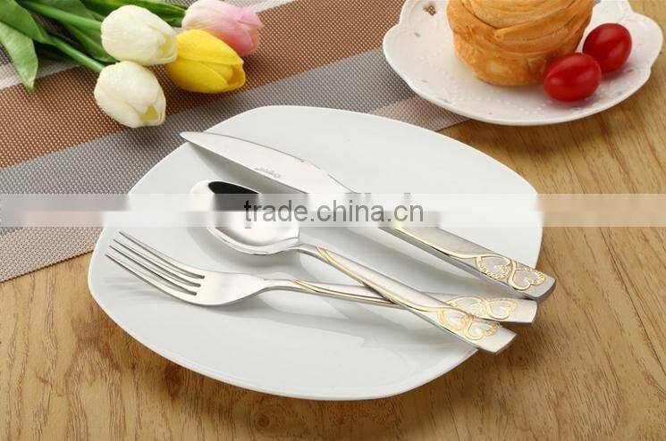 89pcs stainless steel gold plated cutlery for Turkey Iran market