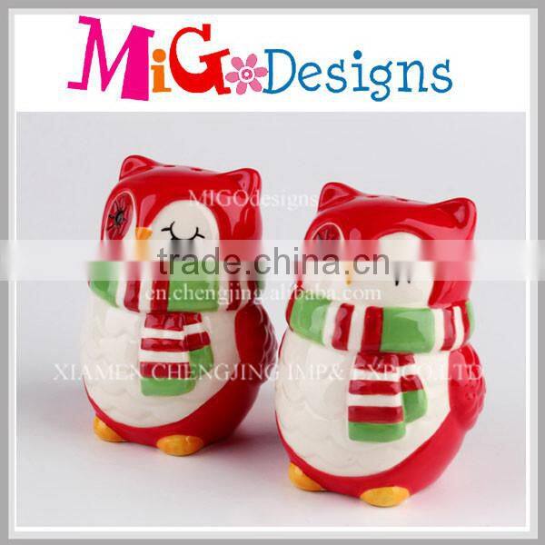OEM Ceramic Owl Salt Pepper Shaker New for 2015 Christmas
