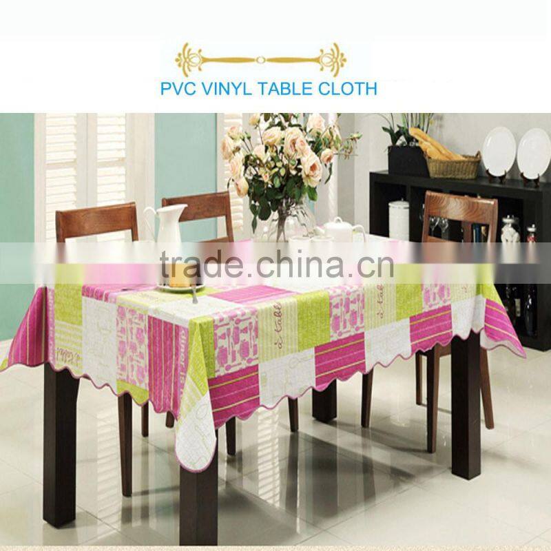 Wave Sewing Edge Water Proof PVC Table Cloth