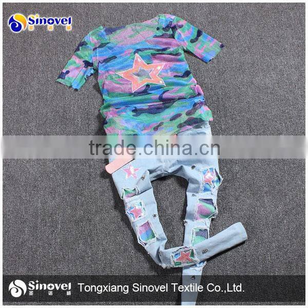 100% Polyester Printed Mesh Fabric for garment