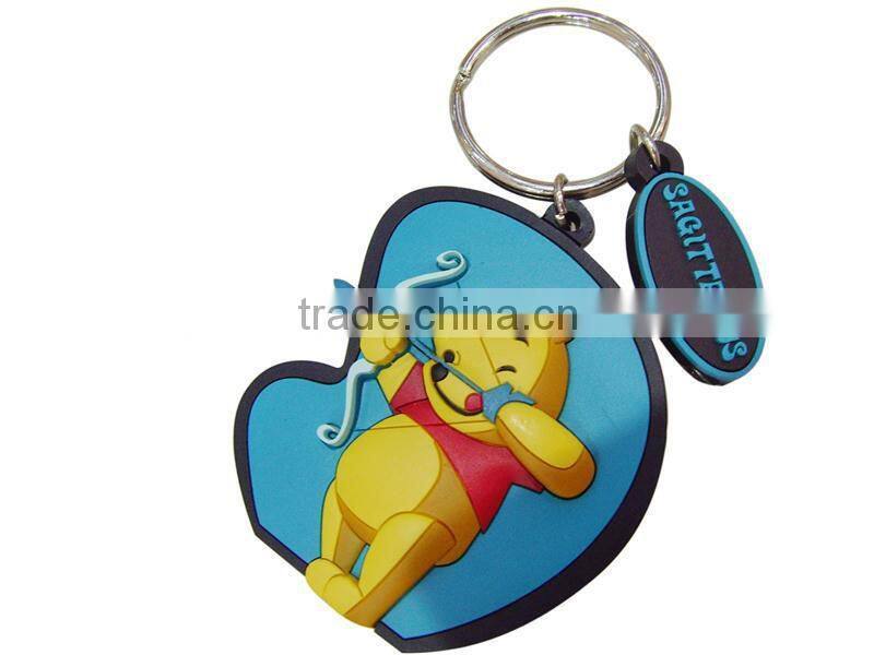 Famous brand own designs custom rubber promotional keychain