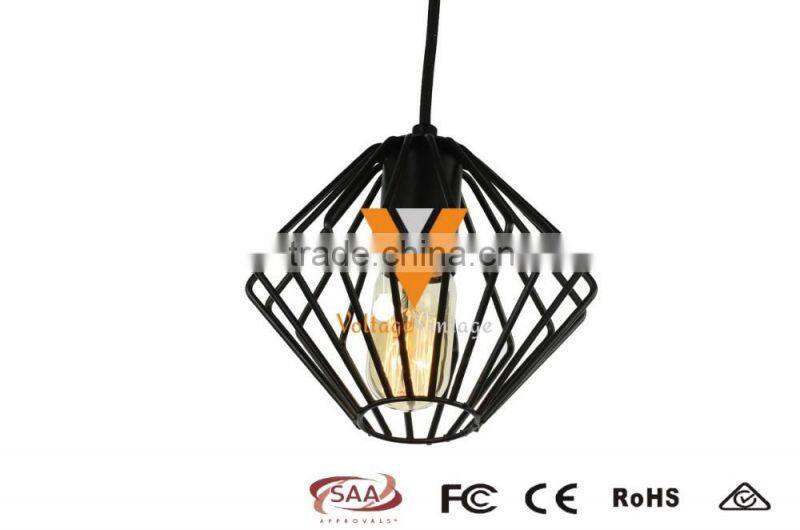 Manufacturer's Premium Yardley Pendant Lamp Industrial Metal Track Light Vintage Wire Cage Hanging Lamp