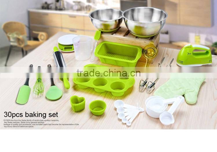 OEM silicon 30pcs nonstick bakeware restaurant baking cake mold kitchenware