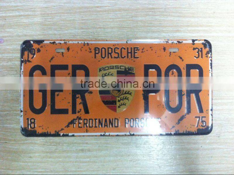 Souvenir vintage US embossed custom aluminum car plate license plate