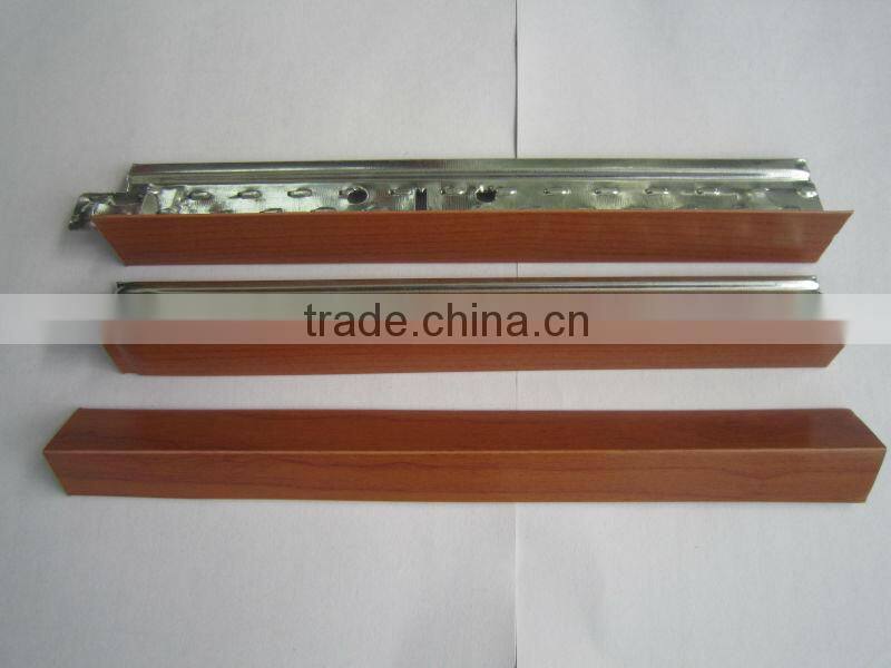 Wooden flat ceiling tee grid .Gavalnized steel ciling tee bar