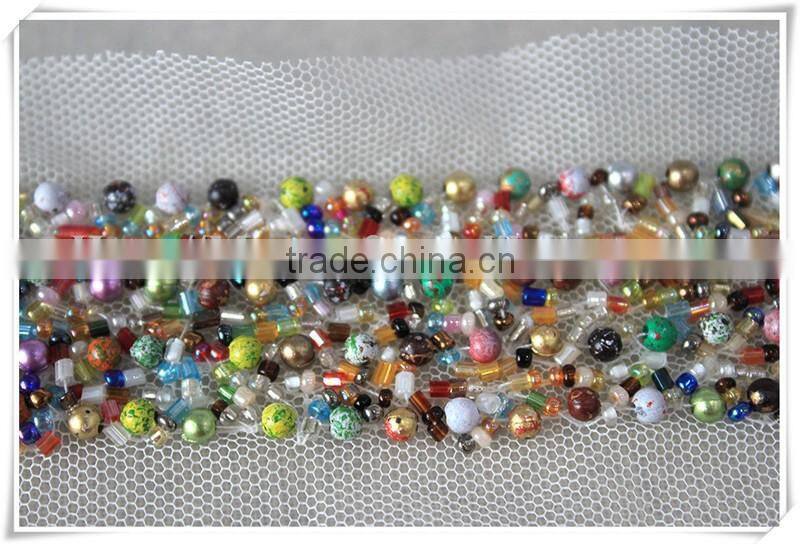 2016 New arrival Handmade mutilcolor pearl beads trimming for casual garments decoration